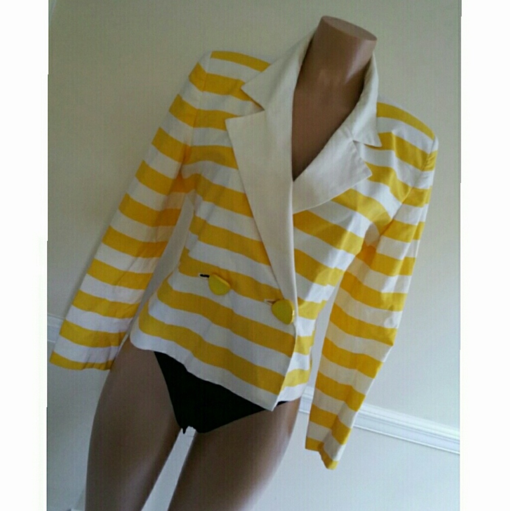 Vintage Striped Single Breast Blazer